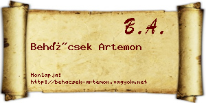 Behácsek Artemon névjegykártya